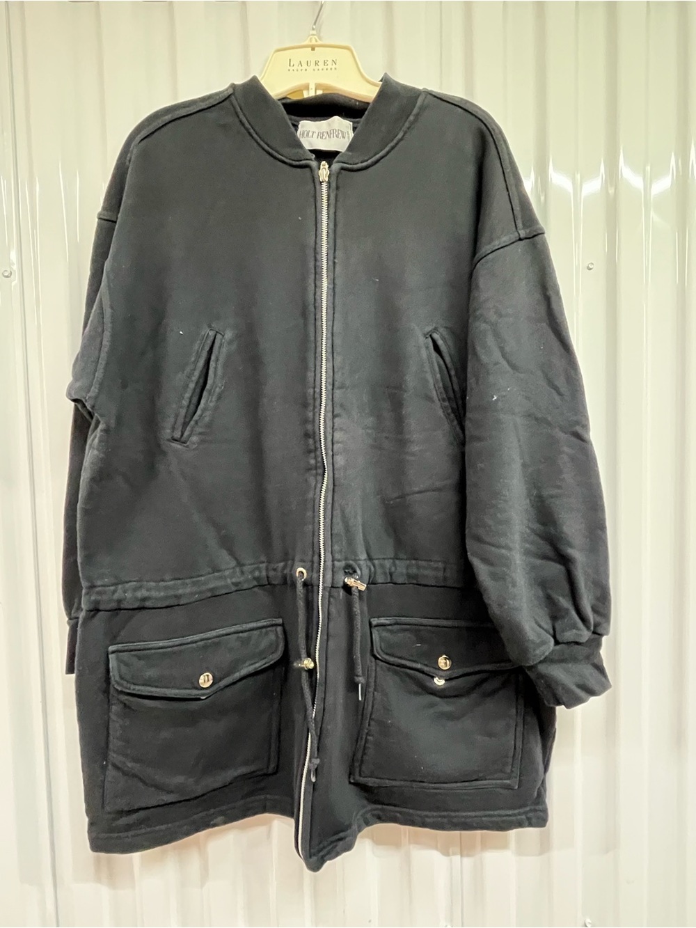Black Zip-Front Women’s Jacket with Utility Pockets by Holt Renfrew